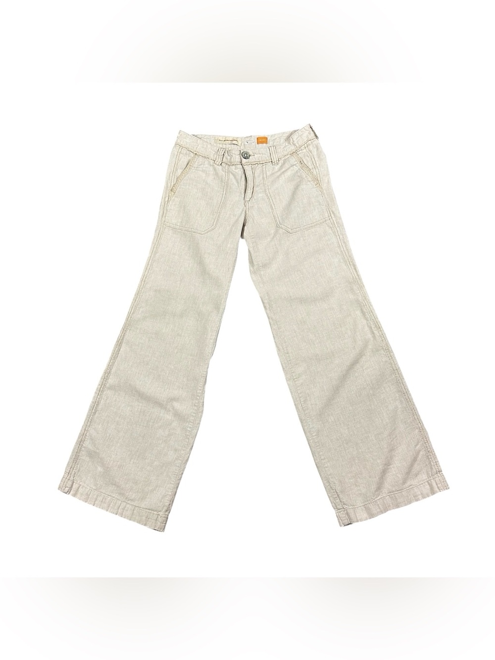 Pilcro and the Letterpress Women’s Size 2 Beige Linen Blend Wide Leg Pants